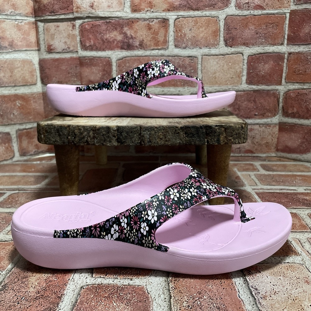 Alegria by PG Lite Ode Water Resistant Floral Thong Sandals Size 40 9.5-10 Woman